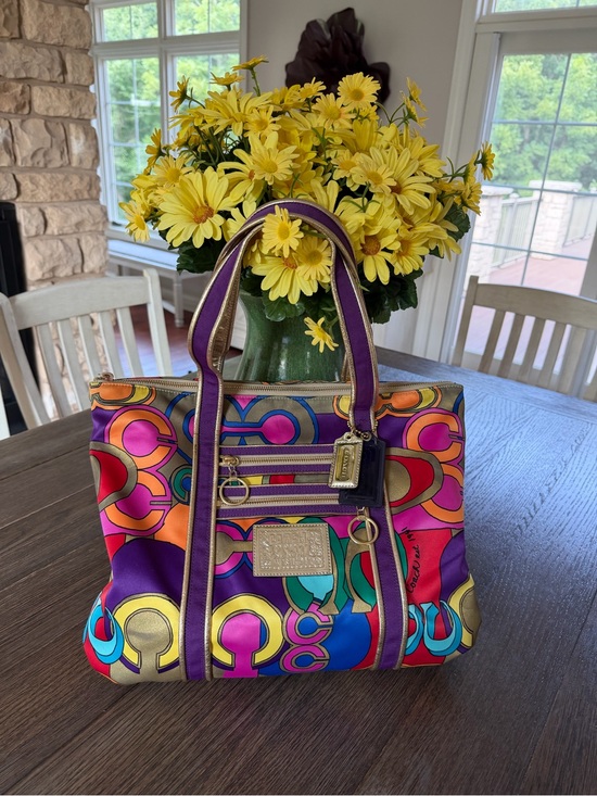 Coach Handbags - RARE Vintage Coach Poppy Pop C Glam Tote Bag 14365 Excellent Condition Y2K
